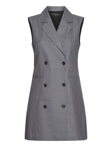 Fiorella Pin Stripe Tuxedo Dre Kort Klänning Grey French Connection