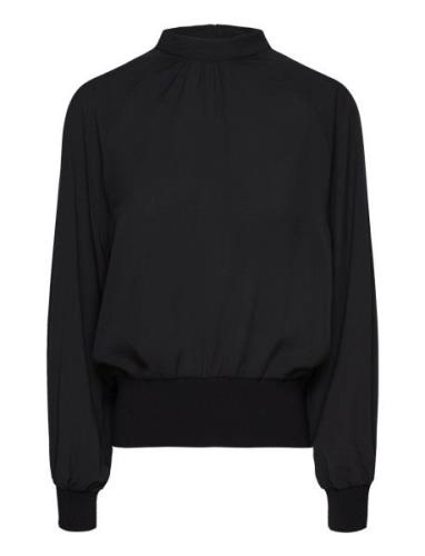 French Connection Krista Knit L/S Stand Nk Top Svart