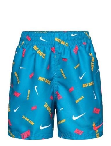 Nike B 4 Volley Short Print Badshorts Blue NIKE SWIM