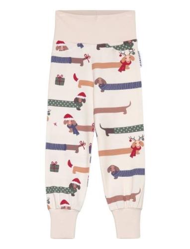 Bamboo Baby Pants Santa Dogs 65 74/80 Bottoms Sweatpants White Geggamo...