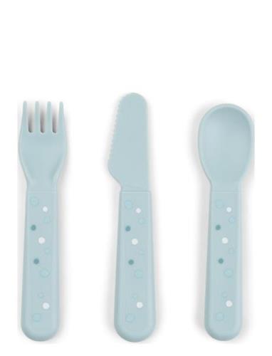 Foodie Cutlery Set Happy Dots Home Meal Time Cutlery Blue D By Deer