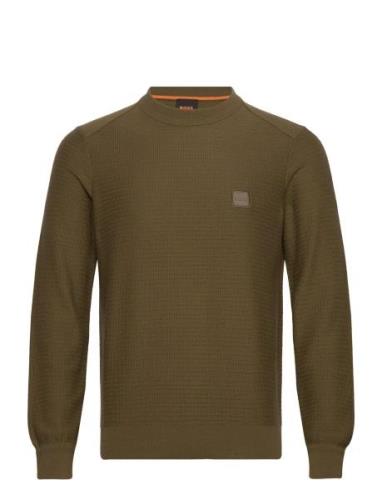 Anion_S Tops Knitwear Round Necks Green BOSS