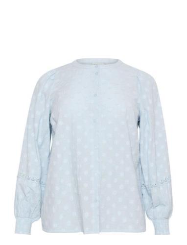 Kcloulou Shirt Tops Blouses Long-sleeved Blue Kaffe Curve