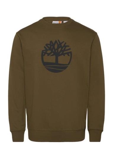 Kennebec River Tree Logo Crew Neck Sweatshirt Dark Olive Designers Swe...