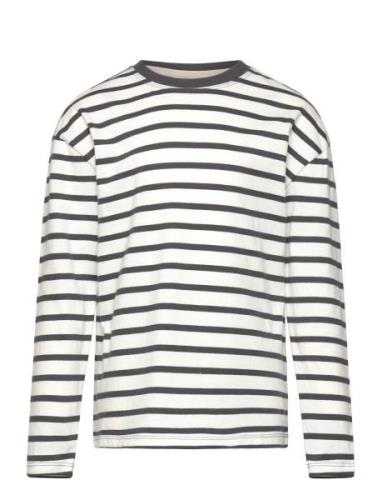 Mango Striped Long Sleeves T-Shirt Vit