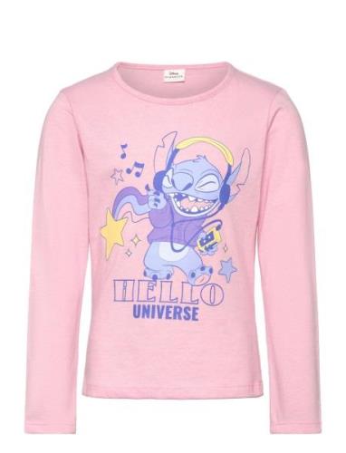 Tshirt Tops T-shirts Long-sleeved T-shirts Pink Lilo & Stitch