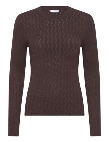 Selected Femme Slfcabala Ls Knit O-Neck Brun