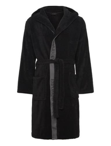 Emporio Armani Men's Woven Bathrobe Svart