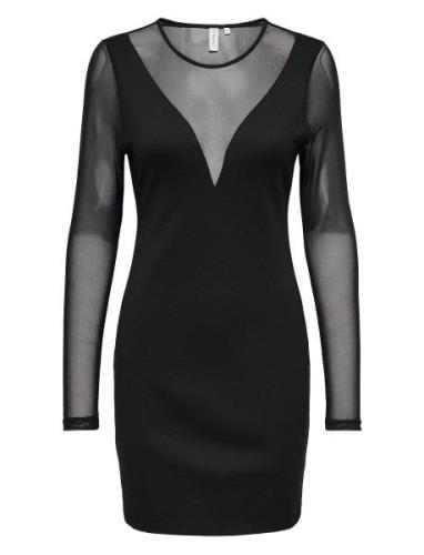 Onlbecki Ls Mix Bodycondress Wvn Kort Klänning Black ONLY