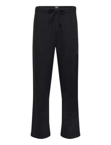 Waffle Pants Bottoms Trousers Casual Black BOSS