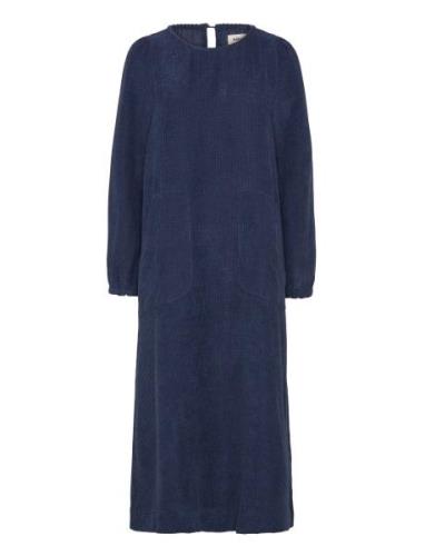 Lucasll Midi Dress Ls Knälång Klänning Blue Lollys Laundry