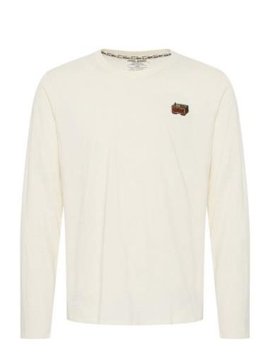 Tee Tops T-shirts Long-sleeved White Blend