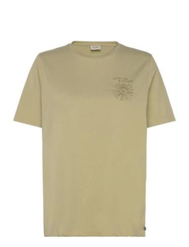 Scotch & Soda Washed With Chest Artwork Relaxed Fit T-Shirt Khaki Gree...