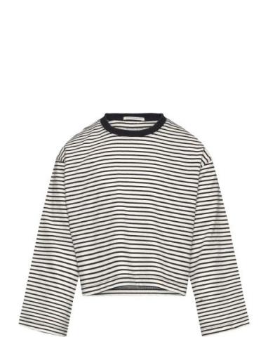 Cropped Striped Longsleeve Tops T-shirts Long-sleeved T-shirts Grey To...