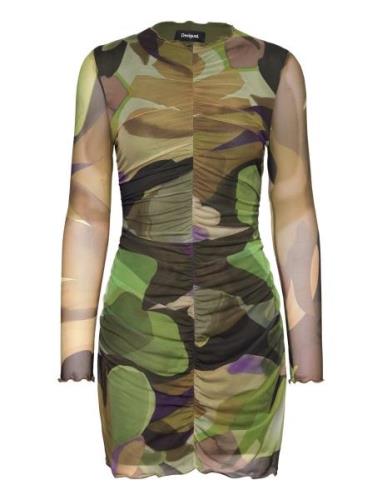 Camouflage Lacroix Kort Klänning Khaki Green Desigual