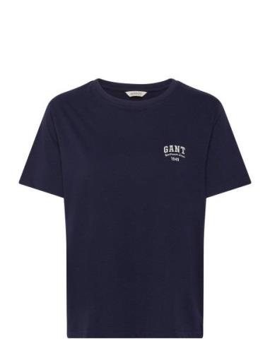 Reg Small Graphic Ss T-Shirt Tops T-shirts & Tops Short-sleeved Navy G...