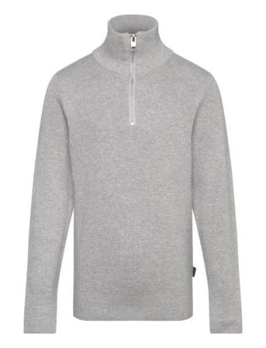 Jack & J S Jprblamilano Stitch Knit Half Zip Jnr Grå