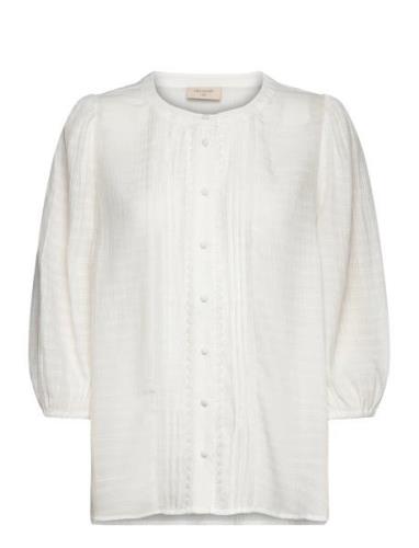 Fqshu-Shirt Tops Blouses Long-sleeved White FREE/QUENT