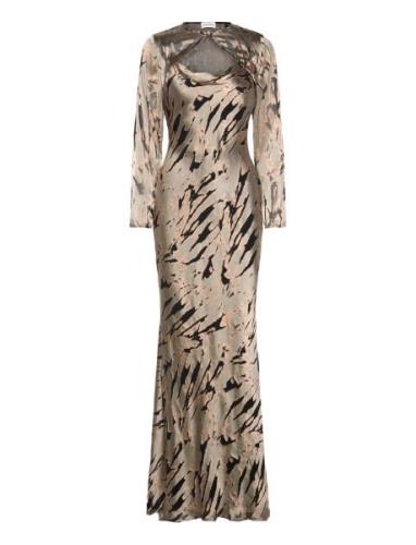 Harley Silk Blend Slip Maxi Dress Maxiklänning Festklänning Beige Mali...