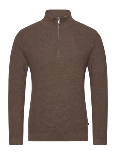 Malagoon Z Tops Knitwear Half Zip Jumpers Brown Matinique