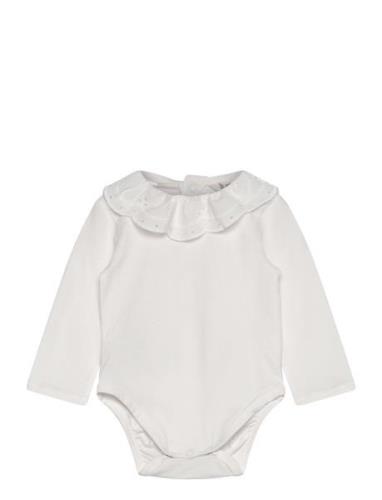 Babydoll-Neck Bodysuit Bodies Long-sleeved White Mango