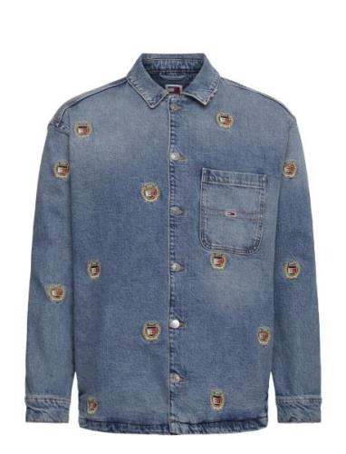 Crest Denim Overshirt Dh6134 Jeansjacka Denimjacka Blue Tommy Jeans