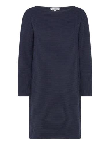 Structured Jersey Dress Kort Klänning Navy Tom Tailor