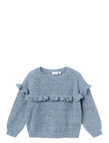 Nmfosminna Ls Knit Tops Knitwear Pullovers Blue Name It