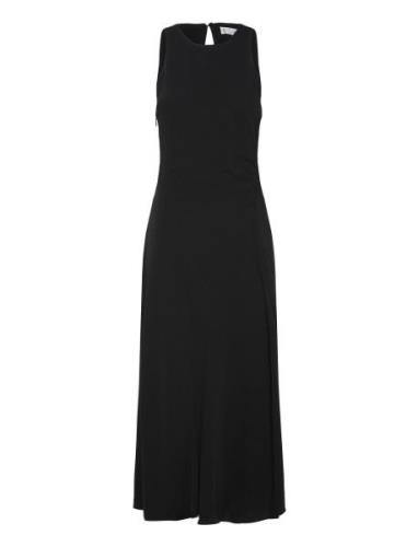 Midi-Dress With Draped Detail Knälång Klänning Black Mango