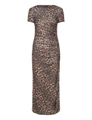 Leopard-Print Dress With Ruffled Details Maxiklänning Festklänning Bro...