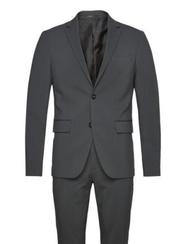 Plain Mens Suit Kostym Grey Lindbergh