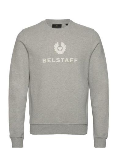 Belstaff Signature Crewneck Sweatshirt Old Silver Heather Designers Sw...