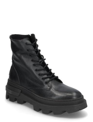 Bas Ankle Boot Snörade Stövlar Black Steve Madden