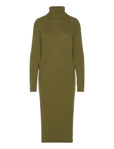 Yasmavi Knit Midi Rollneck Dress Noos Knälång Klänning Green YAS