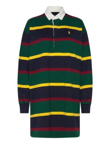 Striped Cotton Jersey Rugby Dress Knälång Klänning Green Polo Ralph La...