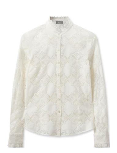 Mmjetta Lace Shirt Tops Shirts Long-sleeved White MOS MOSH