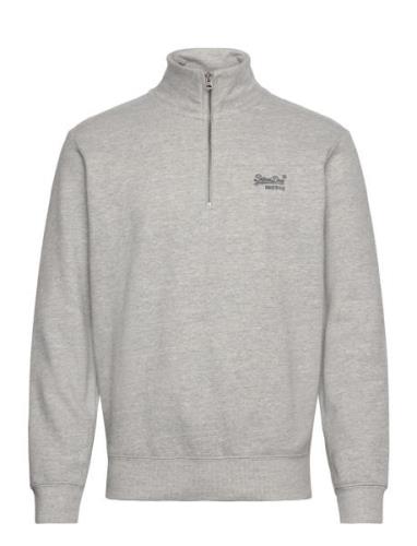 Essential Logo Henley Tops Knitwear Half Zip Jumpers Grey Superdry