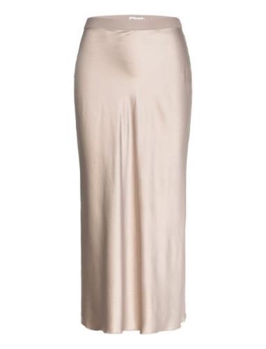 Hana Satin Skirt Designers Knee-length & Midi Cream Ahlvar Gallery