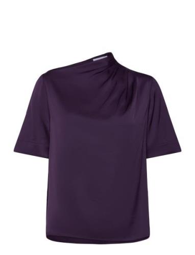 Lima Tee Tops Blouses Short-sleeved Purple Ahlvar Gallery