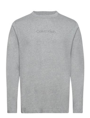 L/S Crew Neck Tops T-shirts Long-sleeved Grey Calvin Klein