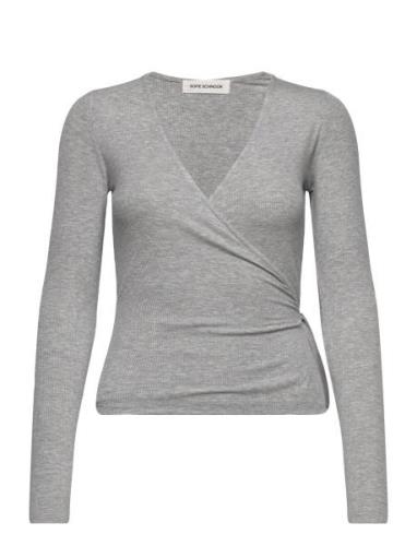 Blouse Tops T-shirts & Tops Long-sleeved Grey Sofie Schnoor