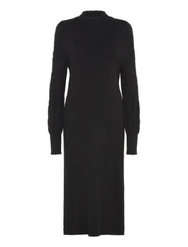 Vmmlim Ls Highneck Calf Dress Ga Knälång Klänning Black Vero Moda Mate...