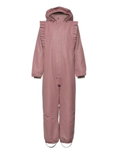 Snowsuit W. Frills Outerwear Coveralls Snow-ski Coveralls & Sets Pink ...