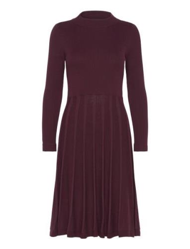 Henna Dress Knälång Klänning Burgundy Jumperfabriken