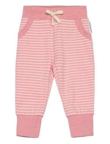 Longpants Pink/Offwhite 06 74/80 Bottoms Sweatpants Pink Geggamoja