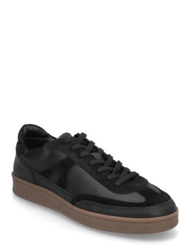 Liga - Black Leather Låga Sneakers Black Garment Project