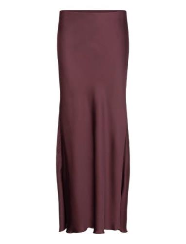 Skirt Mary Lång Kjol Burgundy Lindex