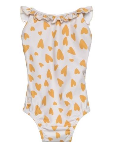 Kallie Printed Swimsuit Baddräkt Badkläder Yellow Liewood