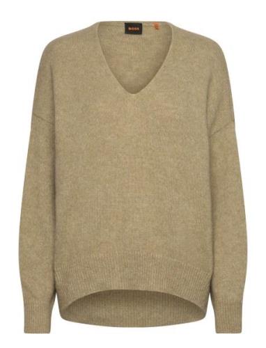 C_Fondys Tops Knitwear Jumpers Beige BOSS