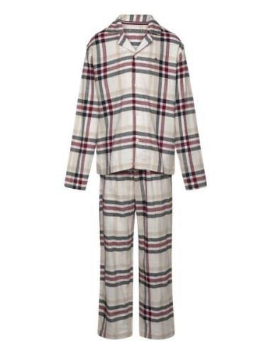 Pj Straight Gifting Print Set Pyjamas Set Cream Tommy Hilfiger